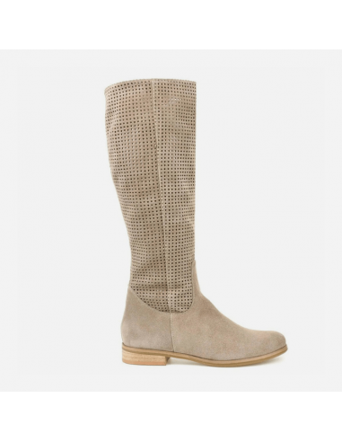 BOTTES HAUTES FEMME EN DAIM BEIGE ou a consommer sur place