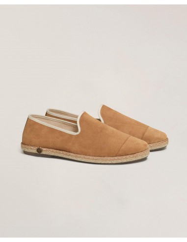 Espadrille homme cuir, camel pas chere