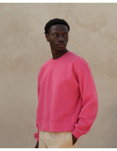 Sweatshirt homme coton bio, fuchsia pas cher