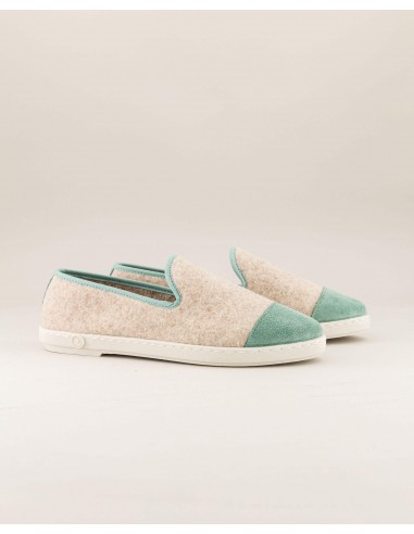 Women's wool slipper, beige sage de la marque