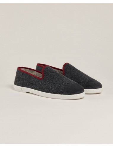 Men's wool slipper, gray burgundy sélection de produits