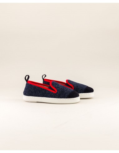 Children's wool slipper, navy red Livraison rapide