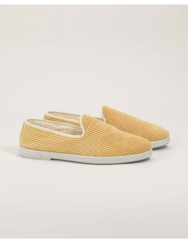 Men's velvet slipper, yellow Economisez 