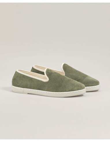 Women's leather slipper, light khaki france