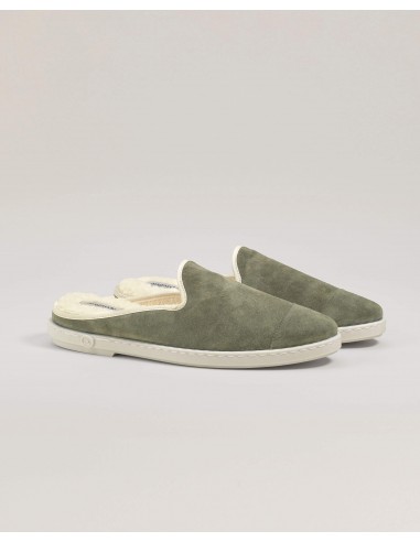 Men's leather mule, light khaki les muscles