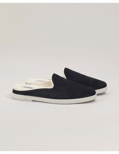 Men's leather mule, navy Les magasins à Paris