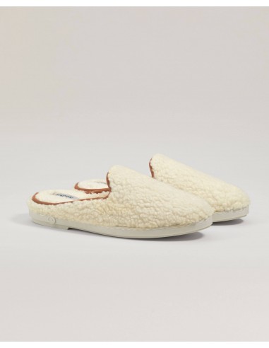 Men's wool sherpa mule, white camel commande en ligne