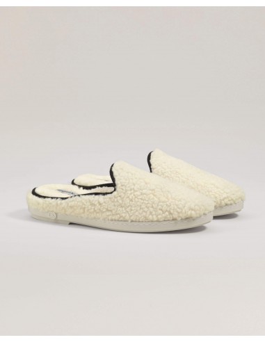 Men's wool sherpa mule, white black sur le site 