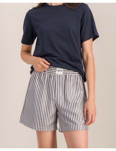 Women's Tencel pajama shorts, navy pas cher 