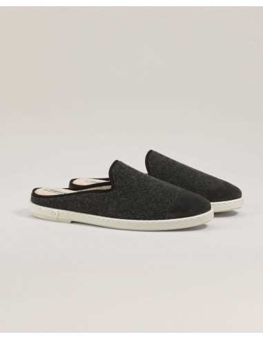 Men's wool mule, gray black hantent personnes