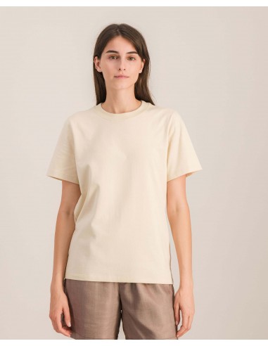 Women's organic cotton tee, beige paiement sécurisé