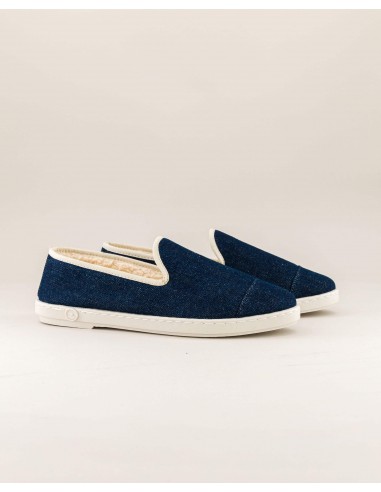 Women's denim slipper, raw ouvre sa boutique