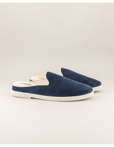 Men's leather mule, denim blue ou a consommer sur place