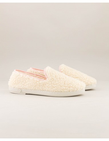 Women's wool sherpa slipper, white pink 2023