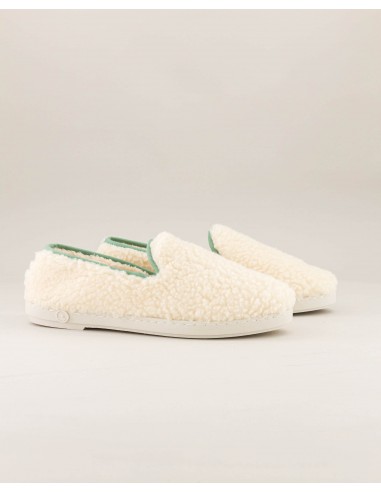 Men's wool sherpa slipper, white sage Véritable concentré