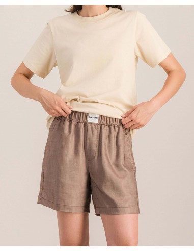 Women's Tencel pajama shorts, chocolate livraison gratuite